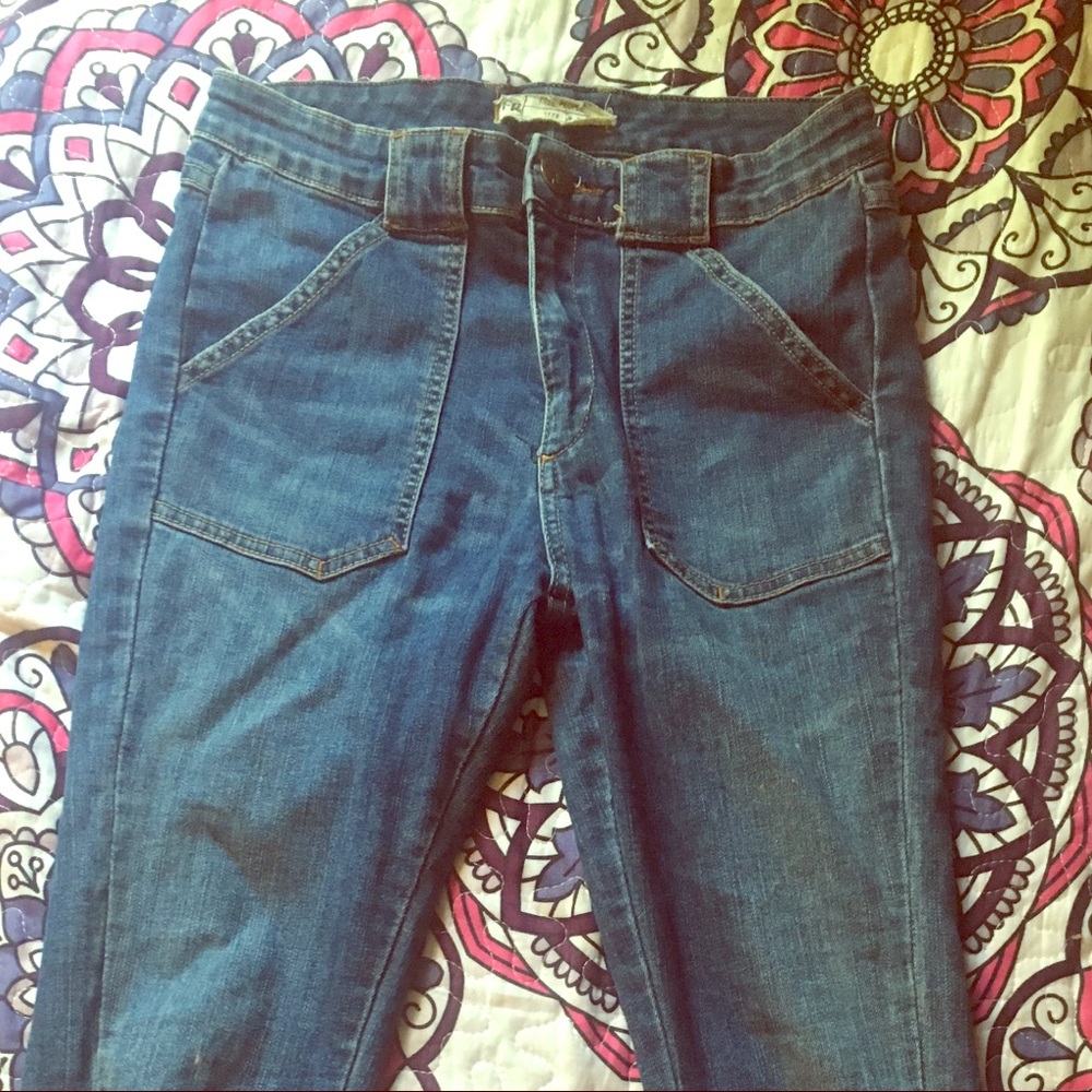 Free People Boot-cut flare blue jeans